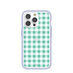 Clear Green Gingham iPhone 14 Pro Case With Lavender Ridge