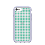 Clear Green Gingham iPhone 6/6s/7/8/SE Case With Lavender Ridge