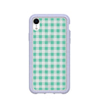 Clear Green Gingham iPhone XR Case With Lavender Ridge
