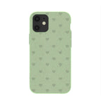 Sage Green Hearts iPhone 12/ iPhone 12 Pro Case