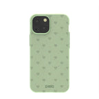 Sage Green Hearts iPhone 13 Mini Case