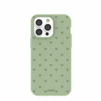 Sage Green Hearts iPhone 14 Pro Max Case