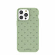 Coque iPhone 14 Pro Max Sage Green Hearts