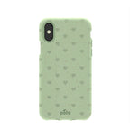 Sage Green Hearts iPhone X Case
