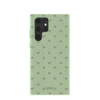 Sage Green Hearts Samsung Galaxy S22 Ultra Case