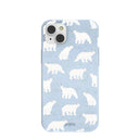 Coque pour iPhone 14 Plus avec motif oursons bleu poudre