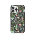 Coque noire pour iPhone 14 Pro Max, motif jardin d'intérieur