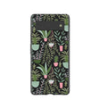 Coque Google Pixel 6 noire à motif jardin d'intérieur