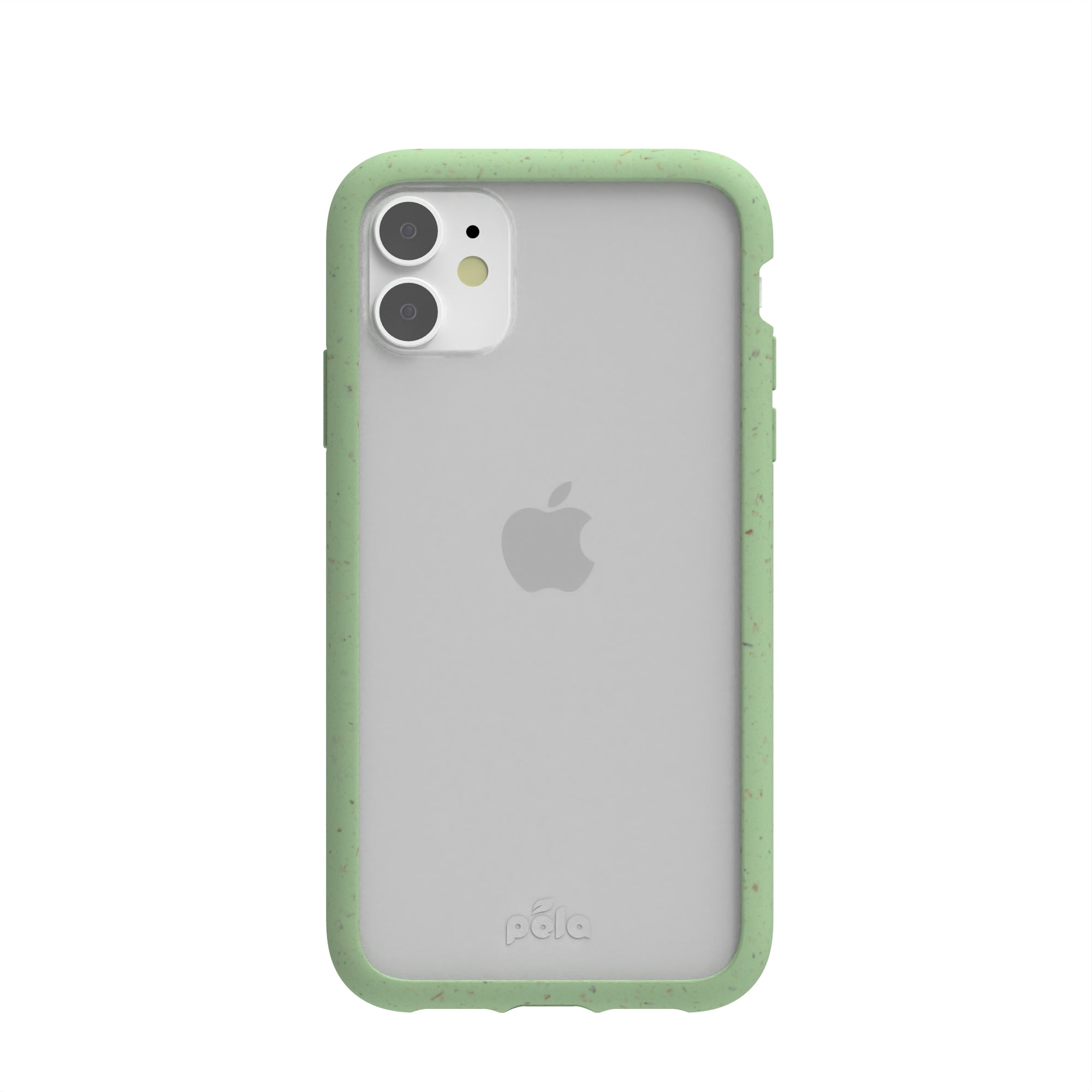 Clear iPhone 11 Case with Sage Green Ridge Pela Case