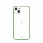 Clear iPhone 14 Plus Case with Sage Green Ridge
