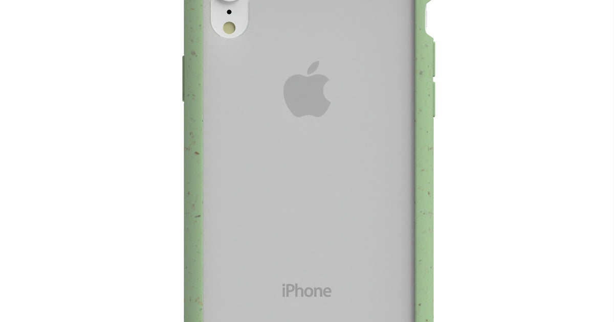 Clear iPhone XR Case with Sage Green Ridge