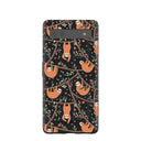 Coque Google Pixel 6a à motif de paresseux de la jungle noire