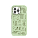 Coque tricotée vert sauge pour iPhone 14 Pro