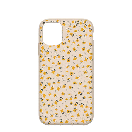 Skyseaco Cute Hibiscus Flower Case For IPhone 13 - Yellow, Soft TPU, Shockproof & Camera Protection-1073967