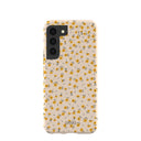 Coque coquillage petites fleurs jaunes pour Samsung Galaxy S22