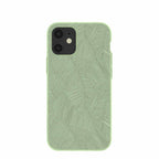 Sage Green Lushy Leaves iPhone 12 Mini Case