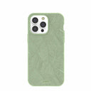 Coque iPhone 14 Pro Max à motif feuilles luxuriantes vert sauge
