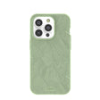 Coque iPhone 14 Pro à feuilles luxuriantes vert sauge