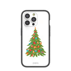 Clear Merry and Bright iPhone 14 Pro Case With Black Ridge