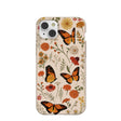 Coque iPhone 14 Plus motif papillon monarque coquillage