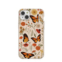 Coque iPhone 14 Plus motif papillon monarque coquillage