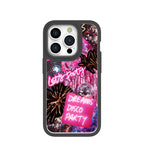 Clear Party Time iPhone 15 Pro Case With Black Ridge