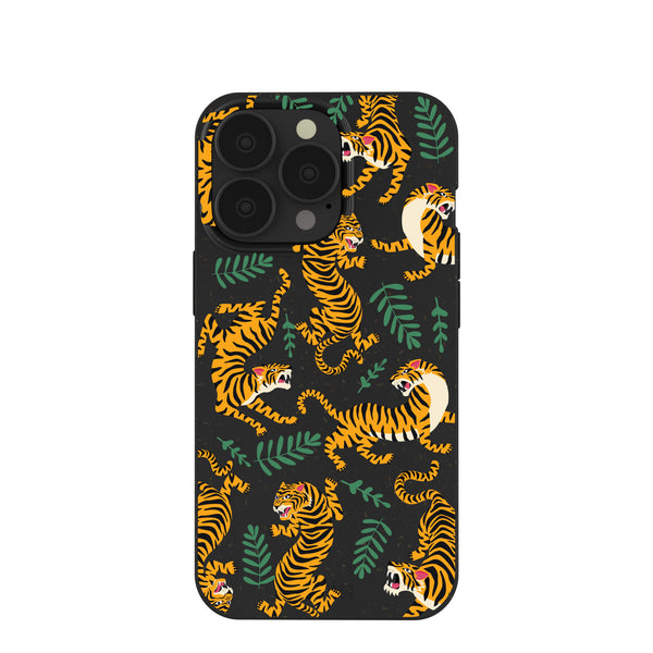Black Playful Tigers iPhone 13 Pro Case – Pela Case