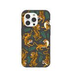 Black Playful Tigers iPhone 14 Pro Case