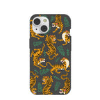 Black Playful Tigers iPhone 14 Case