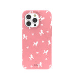 Bubblegum Pink Poodle and Bows iPhone 14 Pro Case