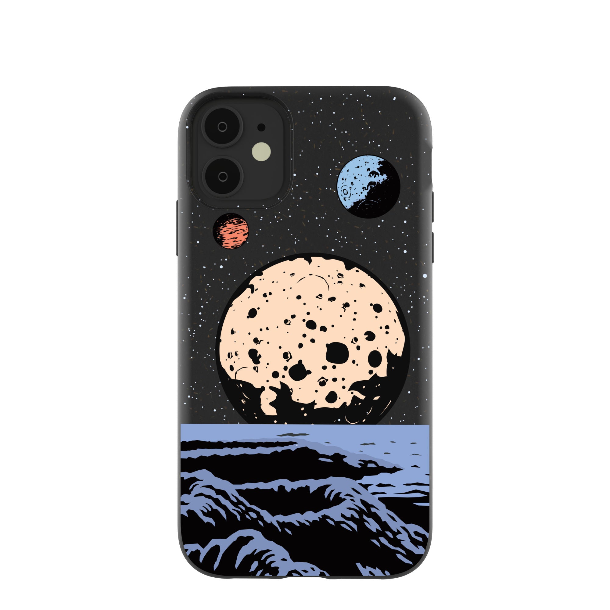 Black Retro Moon iPhone 11 Case Pela Case