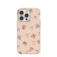 Coque iPhone 14 Pro Max motif coquillages, roses et nœuds