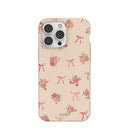 Coque iPhone 14 Pro Max motif coquillages, roses et nœuds