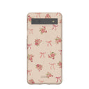 Coque Google Pixel 6a motif coquillages, roses et nœuds