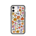 Clear Shrooms and Blooms iPhone 12 Mini Case With Black Ridge