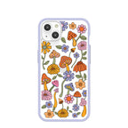 Clear Shrooms and Blooms iPhone 13 Case With Lavender Ridge