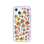 Clear Shrooms and Blooms iPhone 13 Mini Case With Lavender Ridge