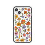 Clear Shrooms and Blooms iPhone 14 Case With Black Ridge