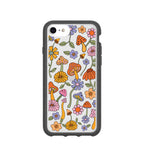 Clear Shrooms and Blooms iPhone 6/6s/7/8/SE Case With Black Ridge