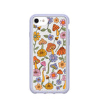 Clear Shrooms and Blooms iPhone 6/6s/7/8/SE Case With Lavender Ridge