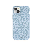Powder Blue Sky Leopard iPhone 14 Plus Case