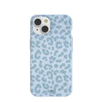 Powder Blue Sky Leopard iPhone 14 Case