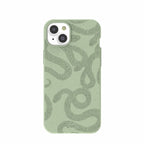 Sage Green Snaky iPhone 14 Plus Case