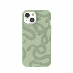 Sage Green Snaky iPhone 14 Case