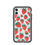 Clear Strawberries iPhone 11 Case With Black Ridge