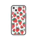 Clear Strawberries iPhone 13 Case With Black Ridge