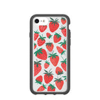 Clear Strawberries iPhone 6/6s/7/8/SE Case With Black Ridge