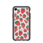 Clear Strawberries iPhone XR Case With Black Ridge