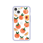 Clear Sweet Peach iPhone 14 Case With Lavender Ridge
