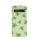 Coque Google Pixel 7 vert sauge à motif de petites tortues